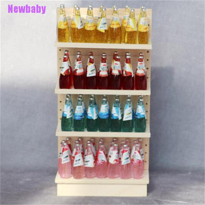 Newbaby Mainan Miniatur Rak Display Supermarket Skala 1: 12 Untuk Aksesoris Rumah Boneka DIY