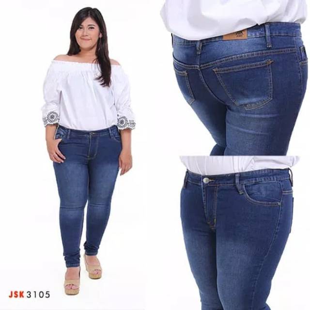 Celana Panjang Skinny Jeans Wanita Big size Jumbo Size JSK Jeans Original Denim Jeans Cewek Import