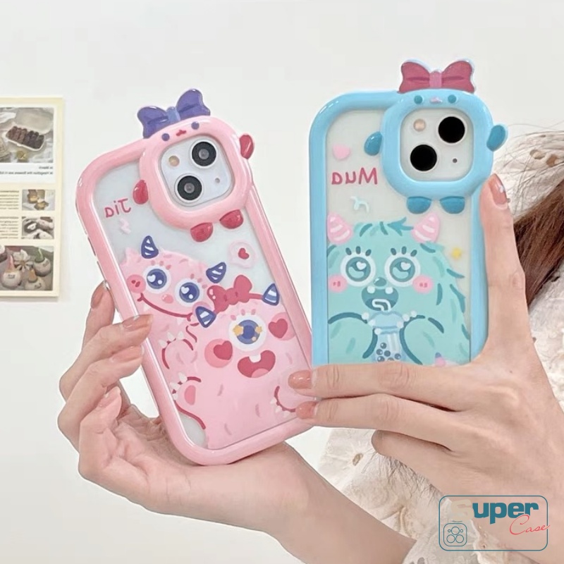 Soft Case TPU Motif Kartun Monster 3D Untuk IPhone 11 13 12 14 Pro MAX 6 6S 7 8 14 Plus XR X XS MAX SE