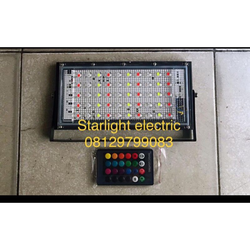 lampu sorot led sorot tembak led rgb warna warni outdoor 50watt 50 watt dekorasi hias panggung
