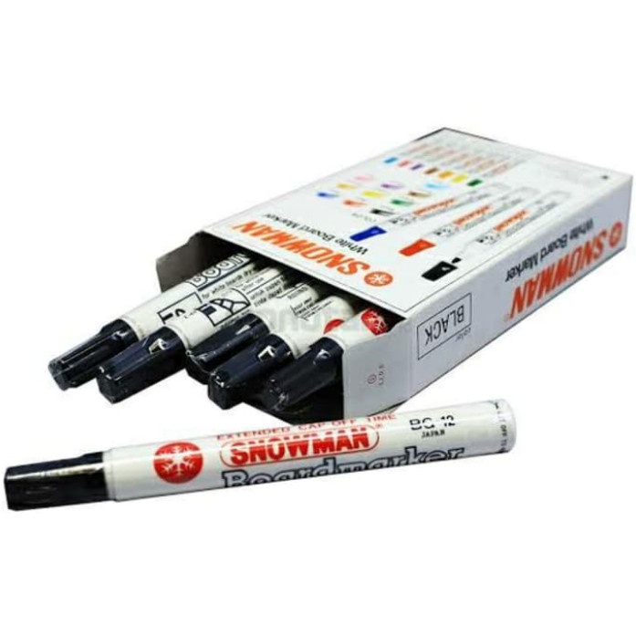 

spidol snowman whiteboard bg 12 black original (1losin) - Biru promo