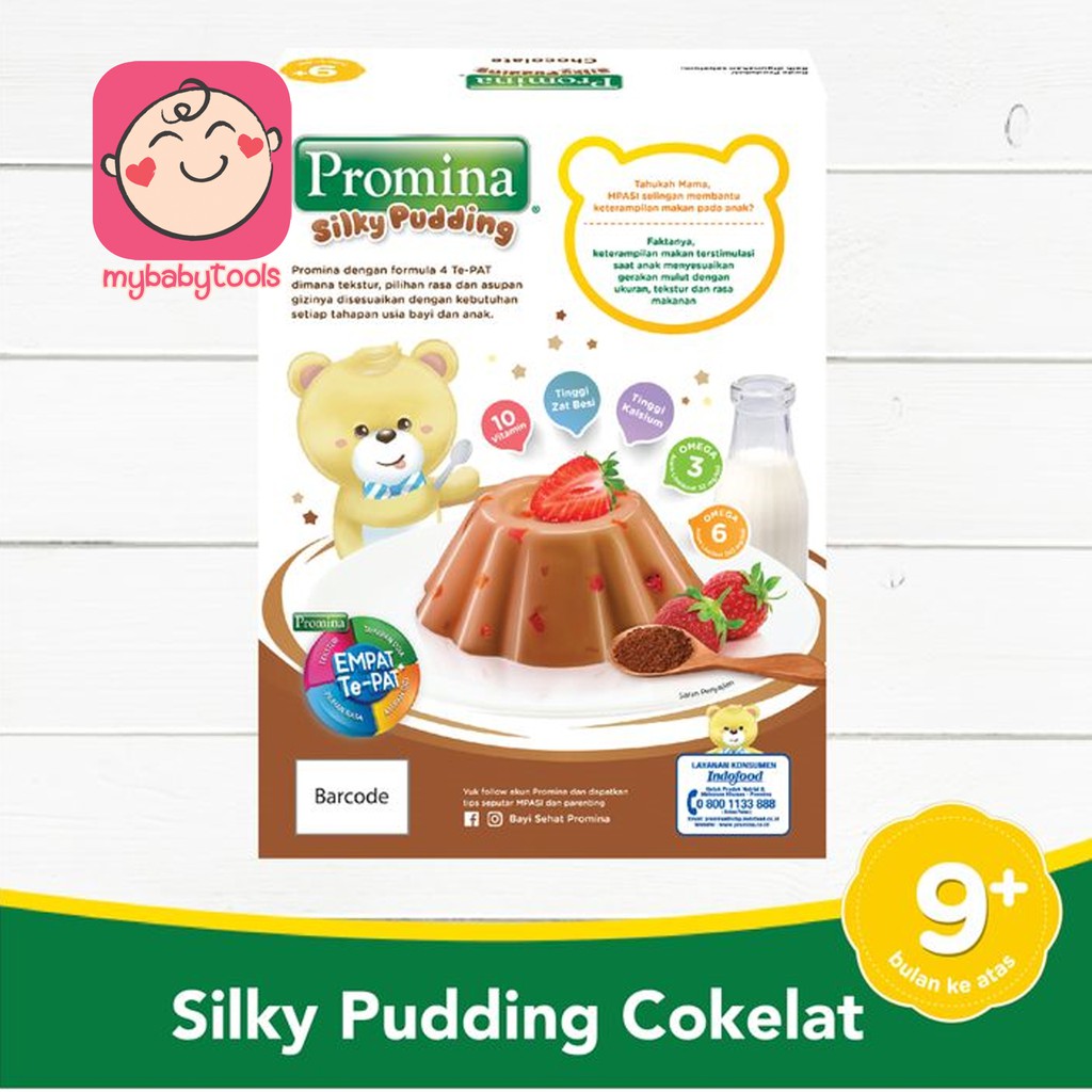 PROMINA SILKY PUDDING STRAWBERRY COKELAT BOX 100GR SILKY PUDING 9+