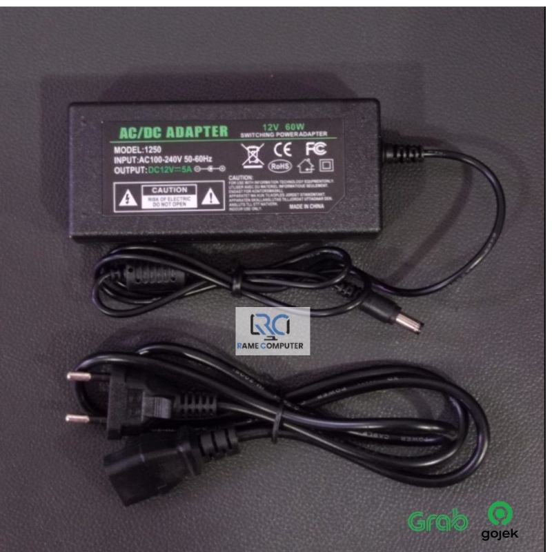 Trafo hitam 5A 12V / Adaptor hitam 5A 12V / Power supply hitam 5 A 12V