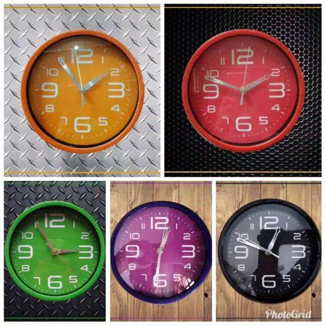 Termurah Jam Dinding Tempel Wall Clock Polos Warna Murah (random)