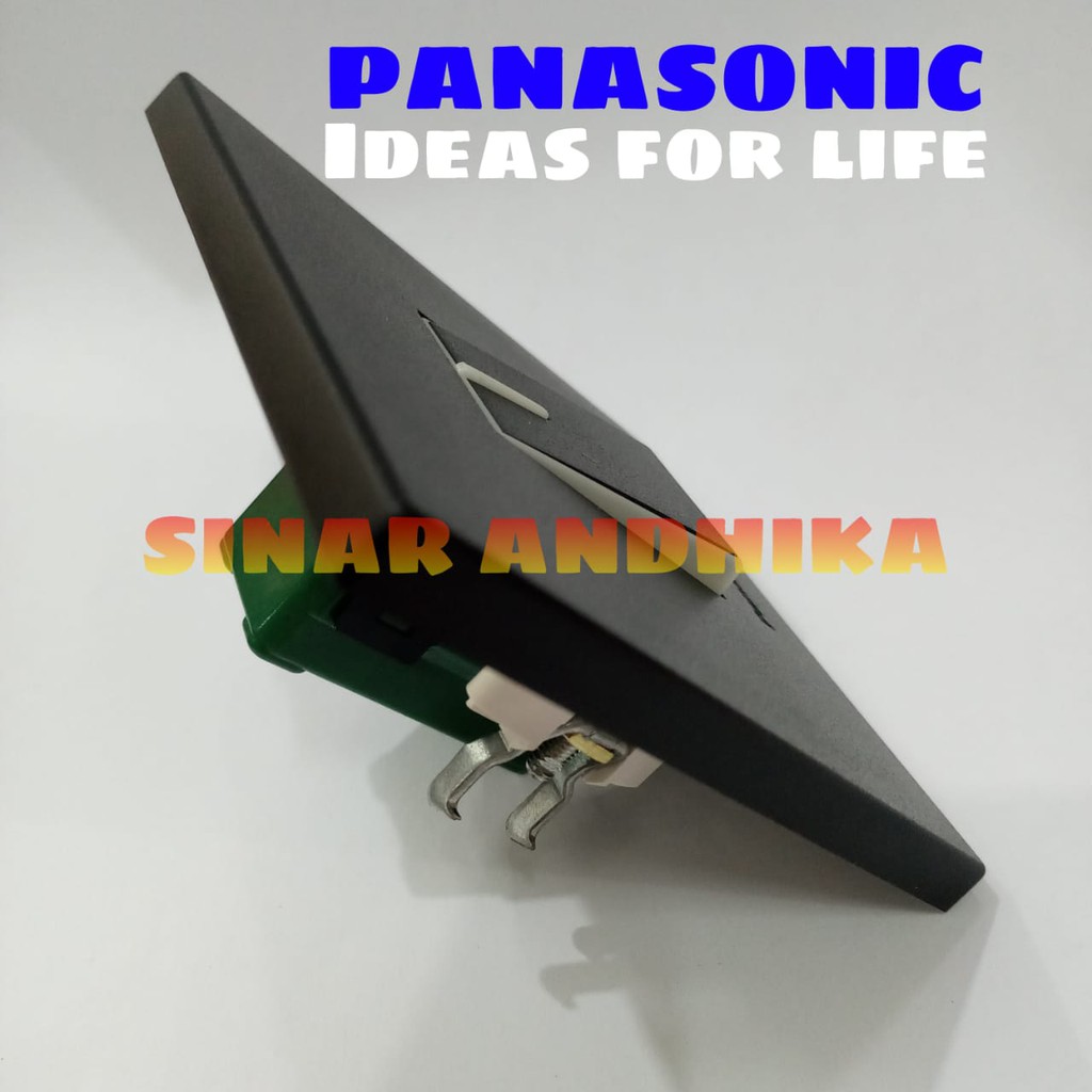 SAKLAR ENGKEL KECIL INDIKATOR HITAM STYLE E PANASONIC WESJ 78019B+WESJ 5571B