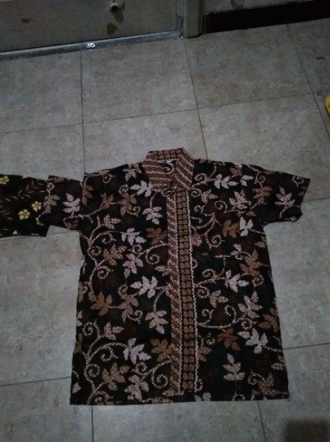 Kemeja Batik Lengan Panjang 021 Risna Batik Hrb0626 Hem Batik Murah Seno Sogan Bakung Padi Manggar