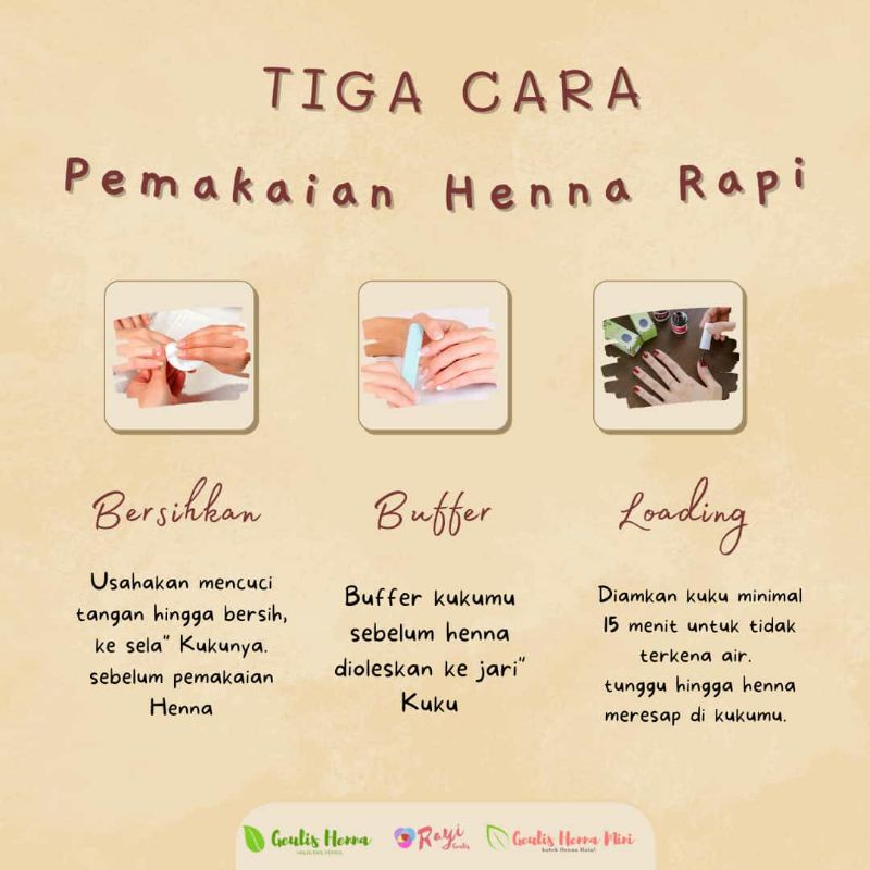 [5 ml] Henna Kutek Halal Muslimah | Kutek Henna Halal | Henna Wudhu | Cat Kuku Halal | Mini Geulis Henna