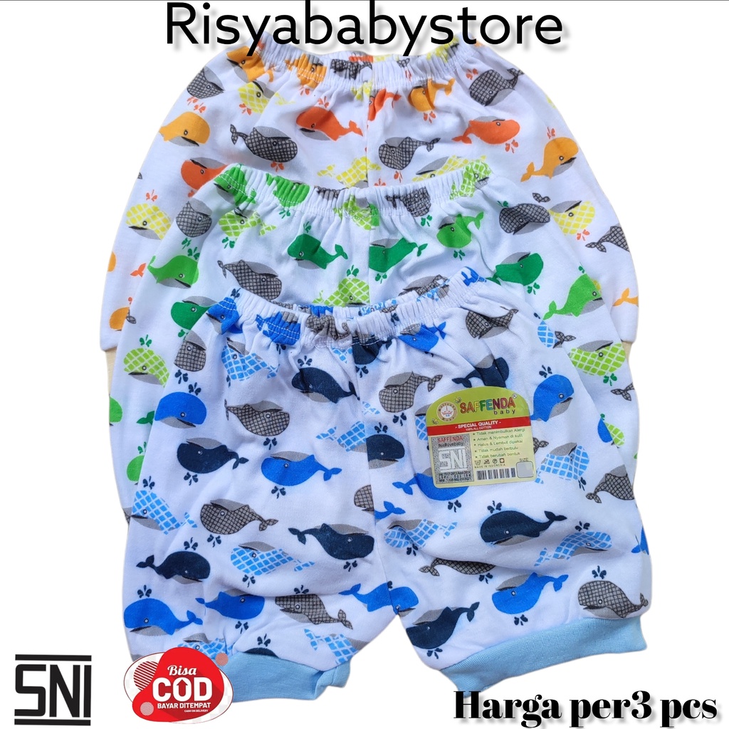 3pcs Celana bayi baru lahir/ bawahan bayi newborn motif paus