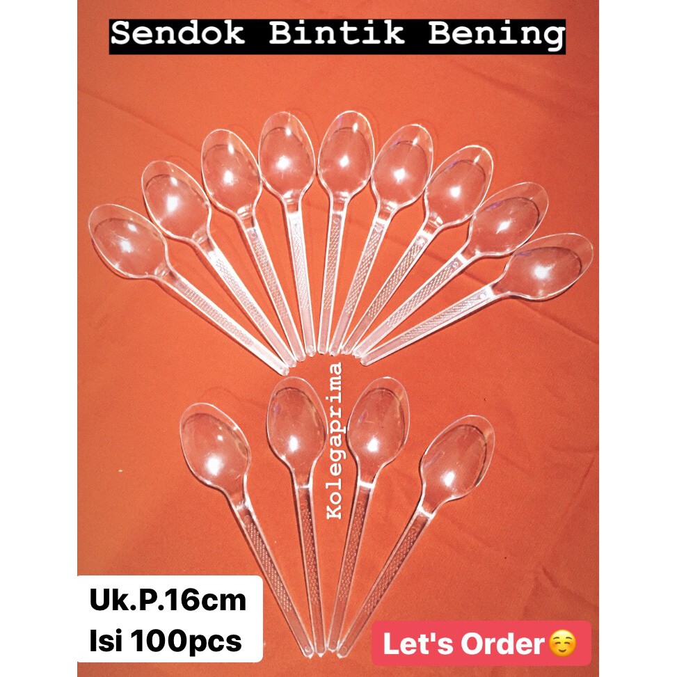 Sendok/Garpu Plastik Super Bening Isi 100PCS