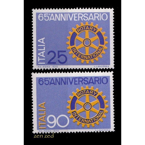 

0090 Perangko Italia 1970 Rotary International 2v Mnh