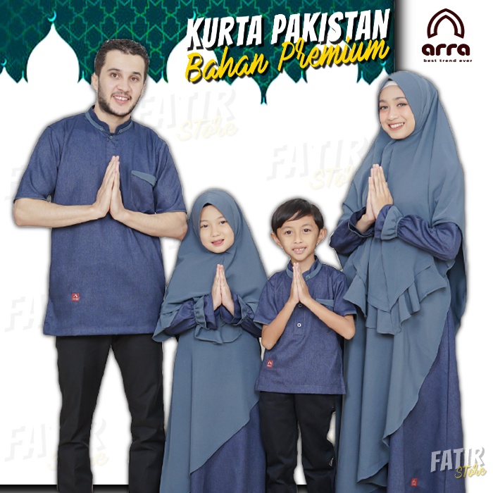 COUPLE SUAMI ISTRI BAJU MUSLIM AYAH IBU DAN ANAK GAMIS COUPLE KONDANGAN ATASAN WANITA GAMIS COPLE PA