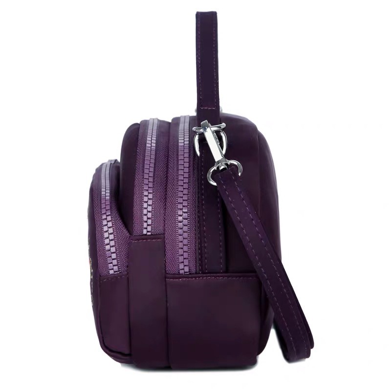 Tas Wanita Import Jinjing dan Selempang BOBO Mini BB9042 9042 Bordir Bunga Bahan Parasut Kualitas Su
