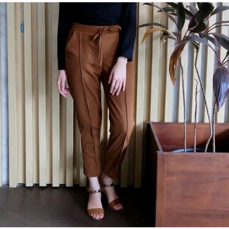 DOTY JUMBO PANTS CELANA PANJANG BAHAN MILANO SERA PANTS / RIBBONA