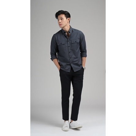 [SIAP KIRIM] Poche Oxford Shirt Dark Blue size M L XL male.id heymale.id
