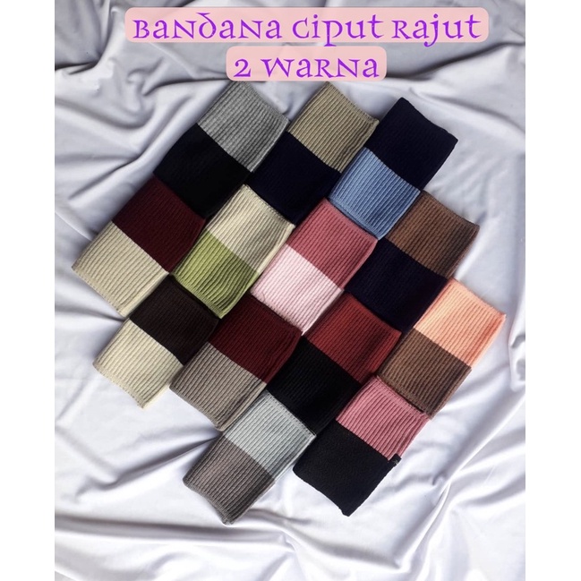 Ciput Rajut 2 Warna Bandana