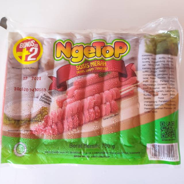 

Ngetop Sosis Ayam Merah 750gr isi 30+2pcs