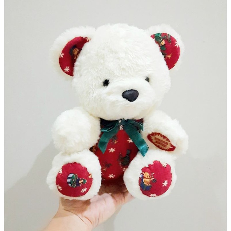 Teddy Bear Natal Bulu Size 25 Cm/ Boneka Teddy/ Teddy Chrismast