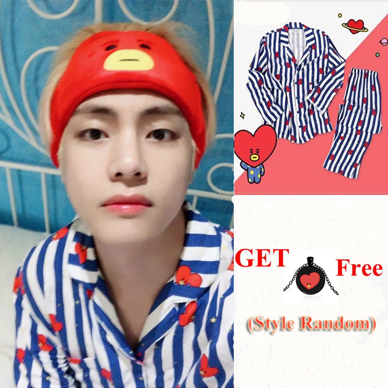 Setelan Piyama Kaos T-Shirt Lengan panjang + Celana