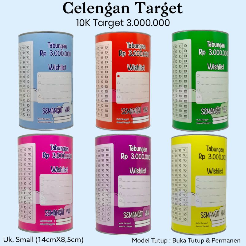 Celengan Target Murah BukaTutup Celengan Target Permanen Celengan Tabungan Target Celengan Anak-10k GET 3JT