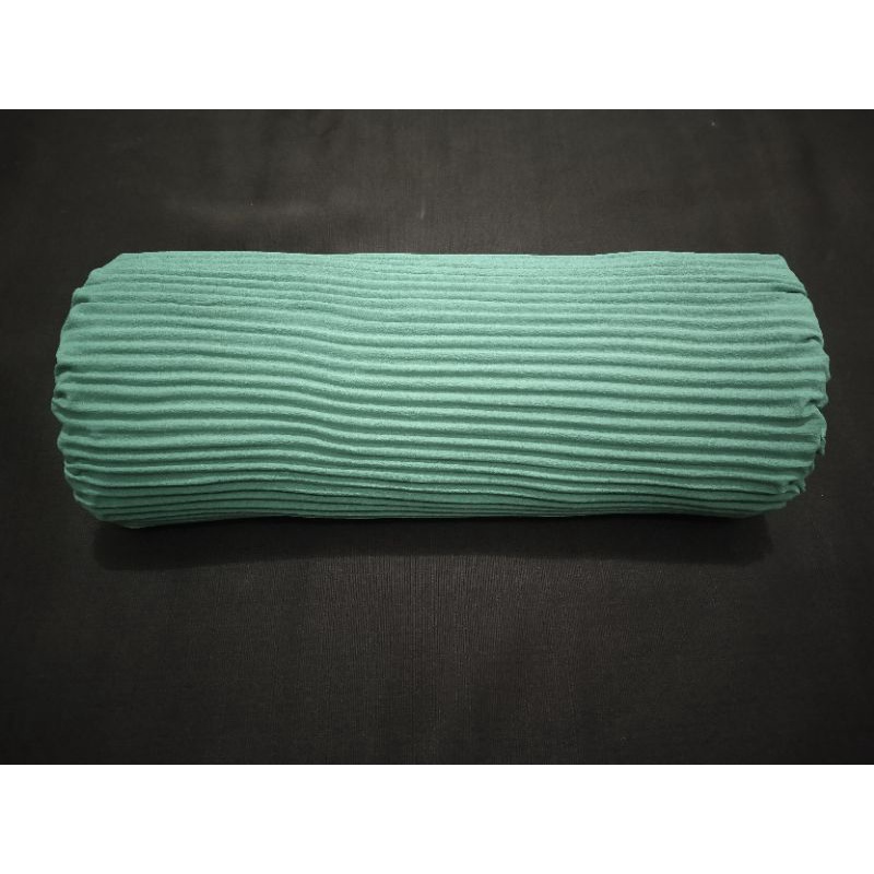 Pashmina Diamond Plisket Full Lidi Tanpa Garis Tengah 175 cm x 75 cm-Emerald