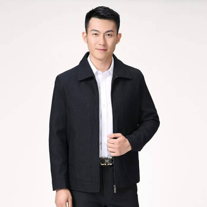 COD JAS JAKET TOPGUN BALERO POLOS SBY KANTOR FORMAL HITAM COKELAT - Hitam, M