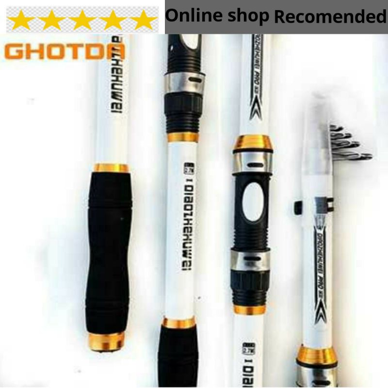 Joran pancing portable Carbon fiber telescopic - Alat Pancing GHOTDA