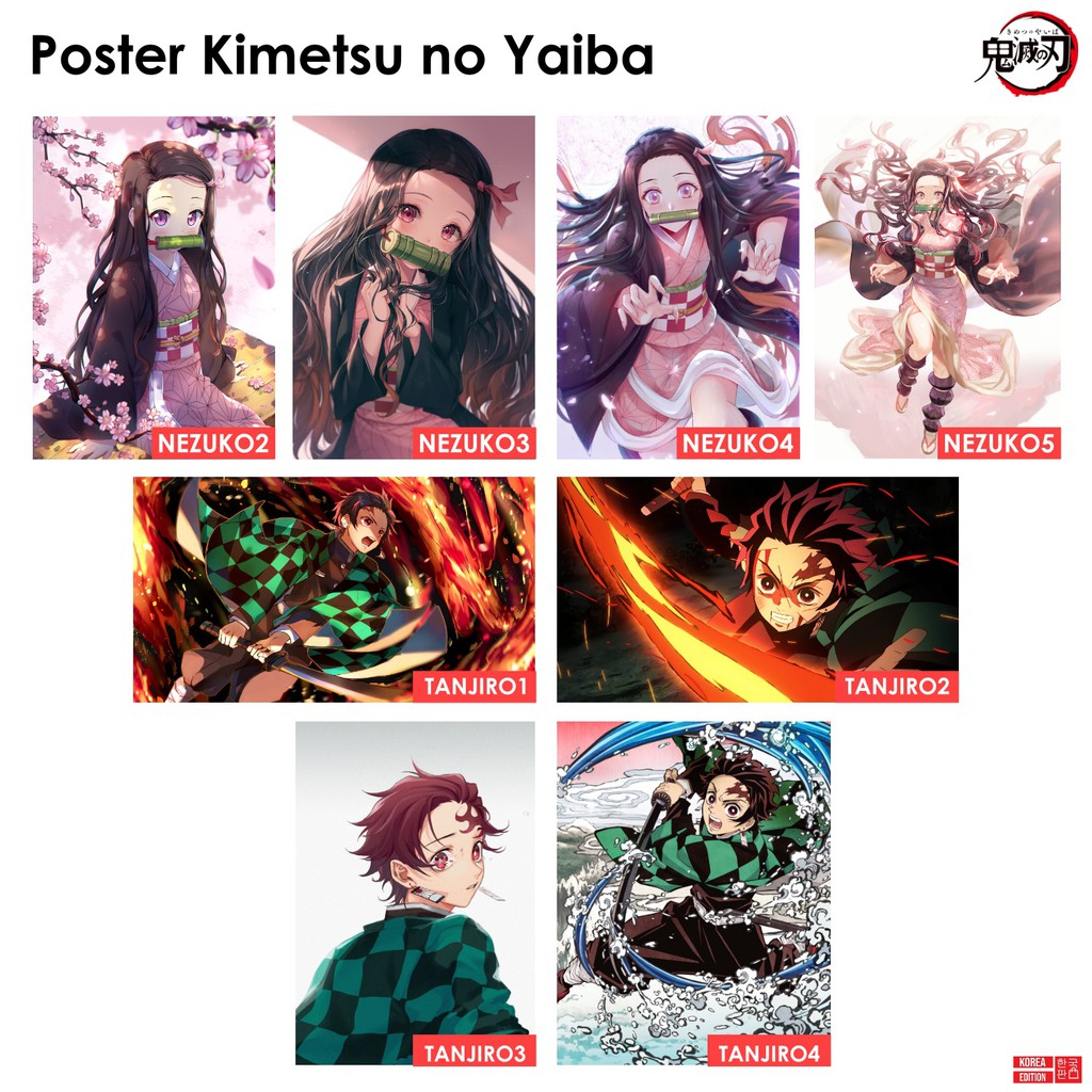 Poster Anime KIMETSU NO YAIBA Nezuko Tanjiro Giyu Kanao Kocho Demon Slayer-1