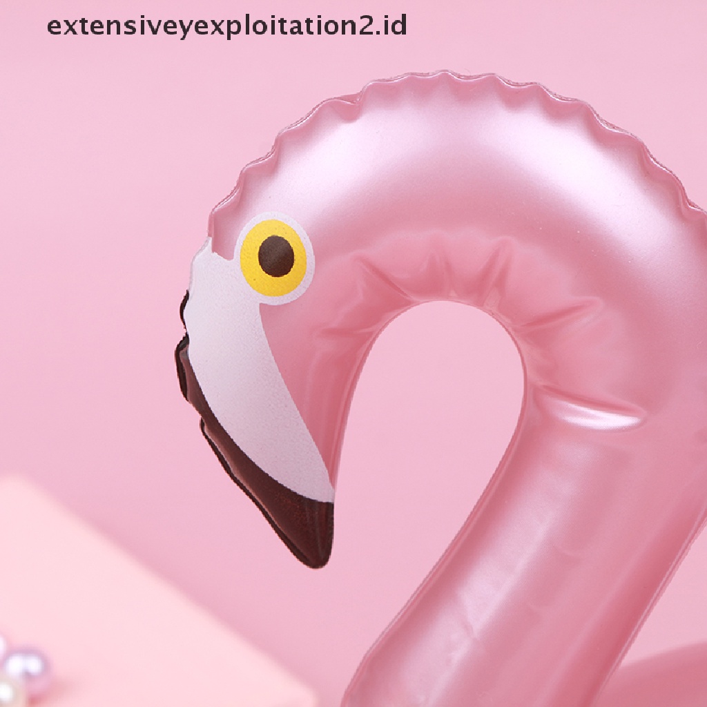 (Hotter) Tempat Kaleng Minuman Tiup Flamingo Mini Kolam Renang Floating Cup Holder