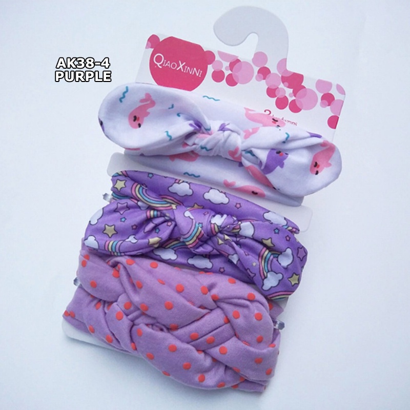 BANDANA BAYI ANAK PEREMPUAN 3in1 HEADBAND BABY BANDO MOTIF PITA FASHION KOREA IMPORT AK38