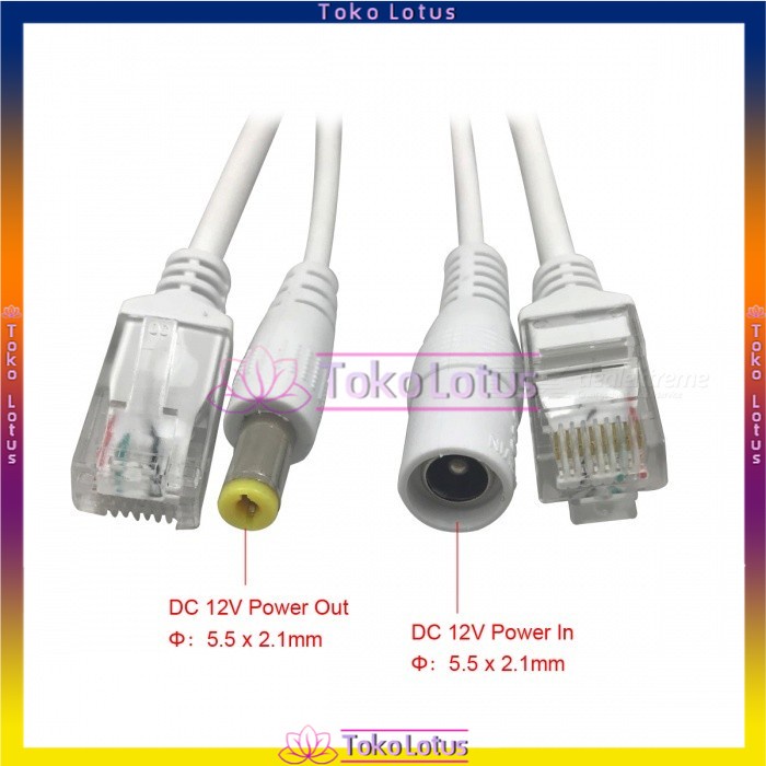 TERBARU!!! POE Splitter (SET) / KABEL POE SET White Kabel POE Injector &amp; [Bisa Bayar Ditempat]