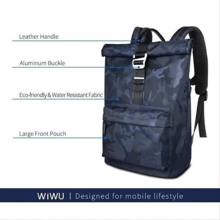 Tas Ransel Wiwu Vigor Fashionable Travel Lightweight 156-inch Backpac
