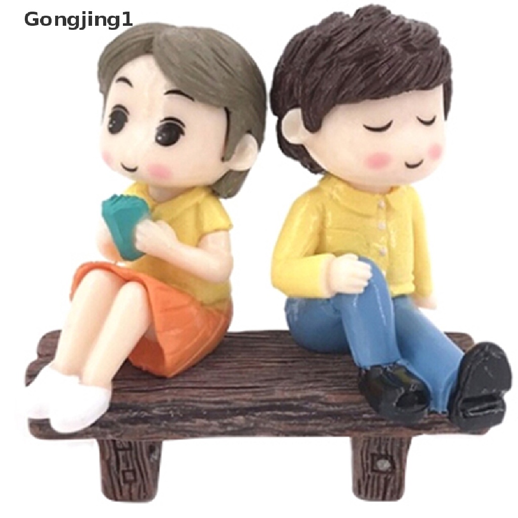 Gongjing1 2Pcs Miniatur Bangku Taman Untuk Dekorasi Rumah Boneka