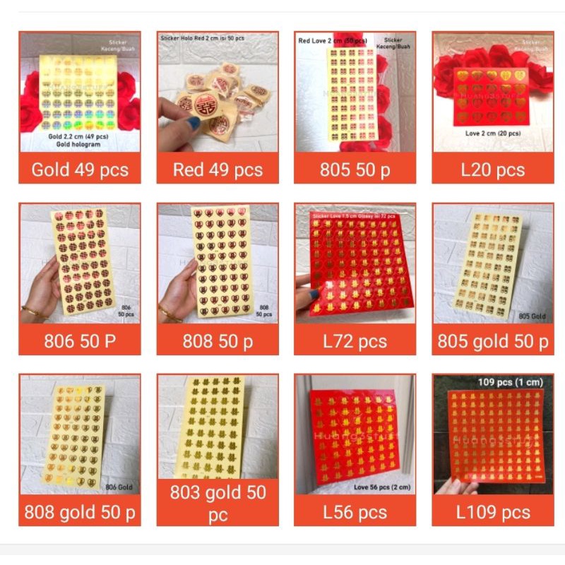 Sticker Shuangxi Tempelan Shuangxi Baki Sticker Buah Tempelan Buah Sangjit Double Happiness