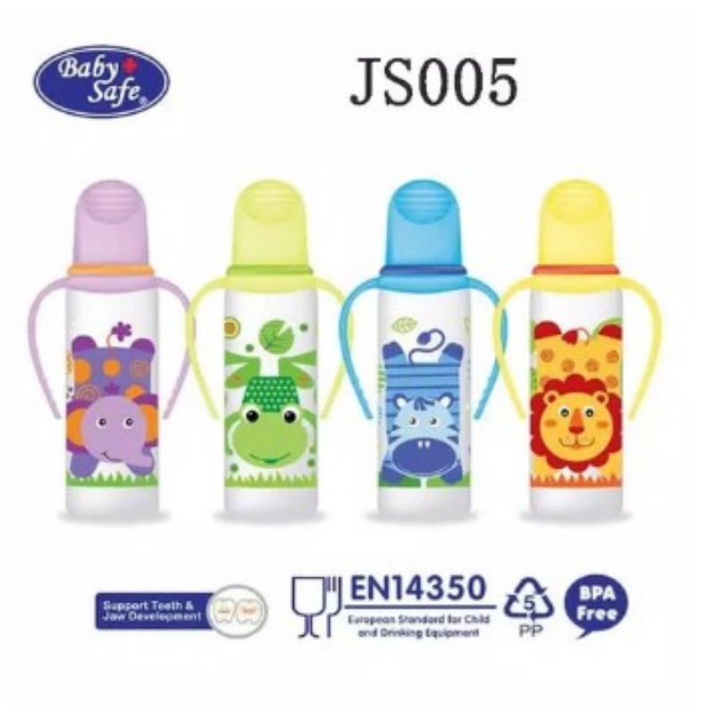 Baby Safe JS005 Botol Susu Feeding Bottle 250 ml With Handle/ Gagang