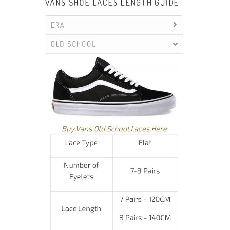 length of vans shoelaces