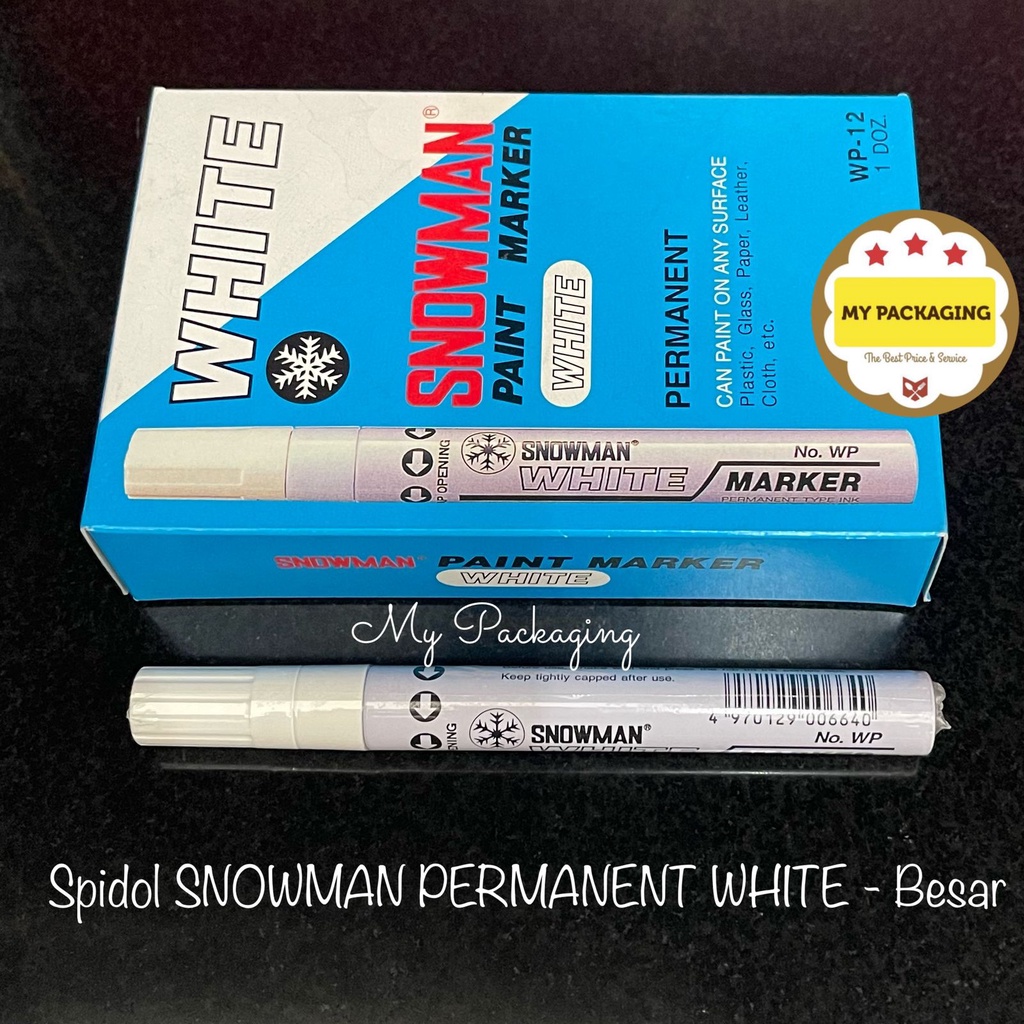 Spidol Snowman Permanent Putih / Spidol Putih (Satuan)