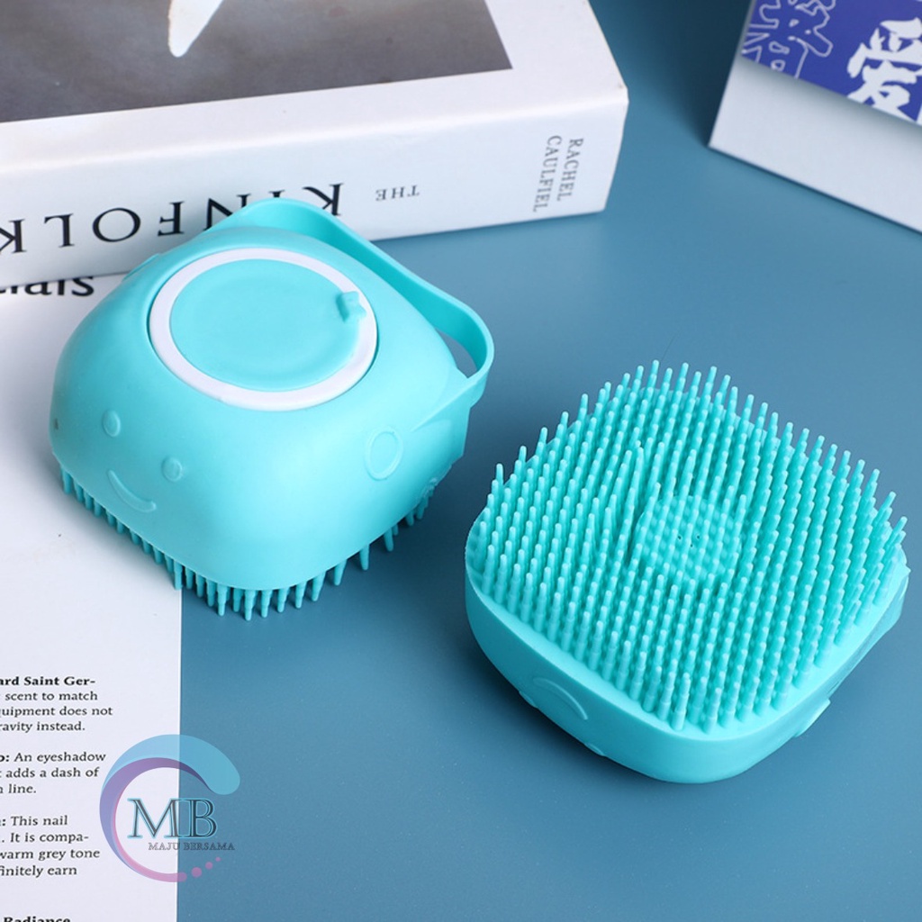 RT34 Sikat alat gosokan mandi badan silikon spons lembut shower brush dispenser portable serbaguna multifungsi MB2554