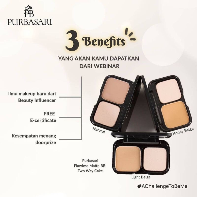 PURBASARI Oil Control Matte Powder hydra series/ Flawless matte BB two way cake hydra series/ refill matte powder/ purbasari bedak