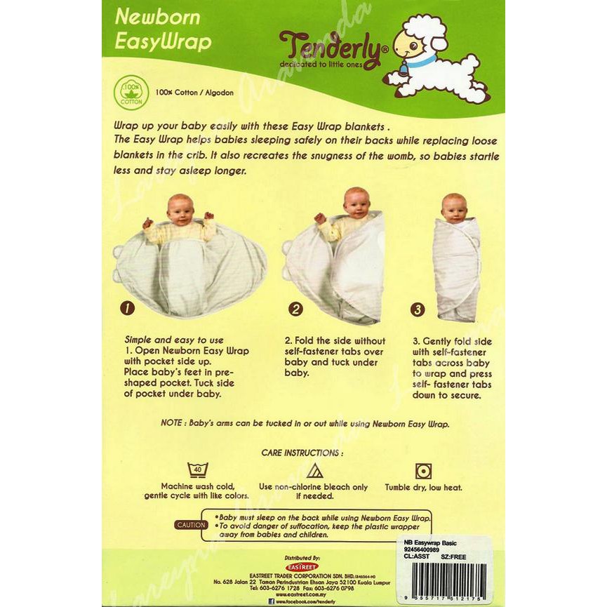 Bedong Bayi Newborn Easywrap Baby Merk Tenderly Termurah