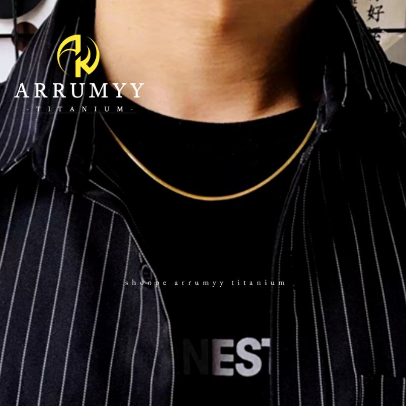 ARRUMYY ORIGINAL kalung titanium pria wanita gold emas exlusive