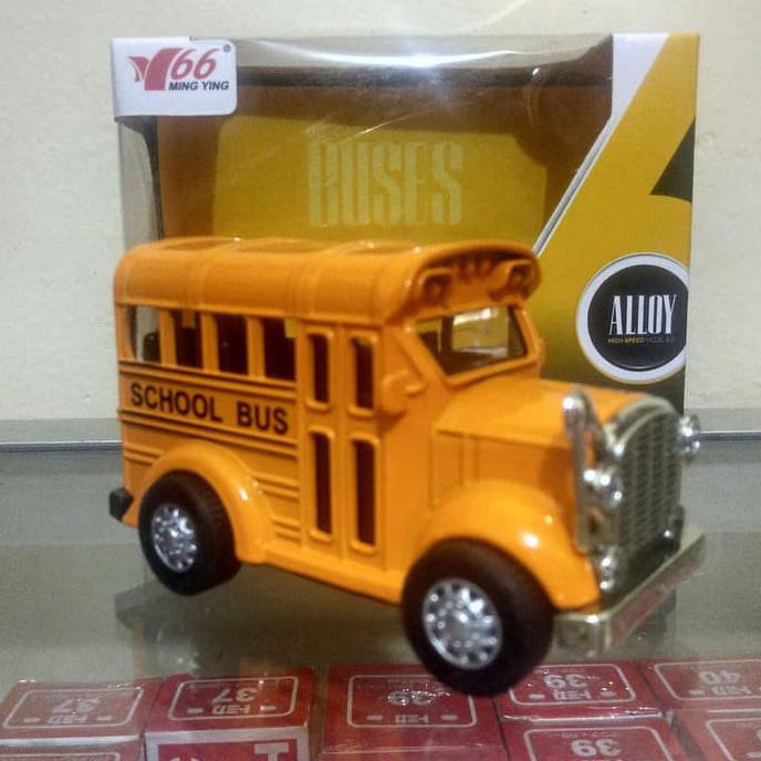 Jual Luxurious School Bus Diecast Model Classic Bis Alloy High Speed Murah