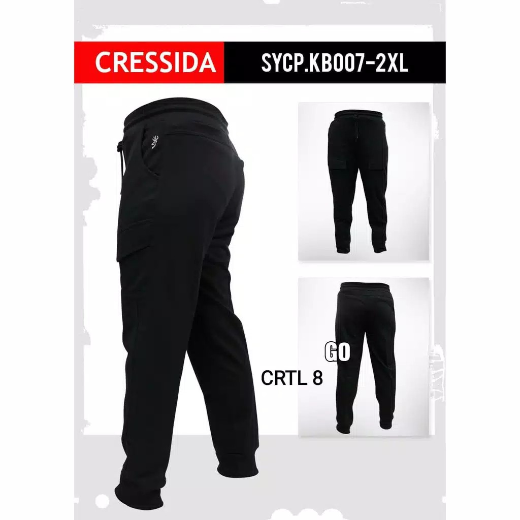 BB CRTL 2 CRESSIDA CELANA TRAINING Big Size Extra Size Polos Katun Celana Training Panjang Cowok