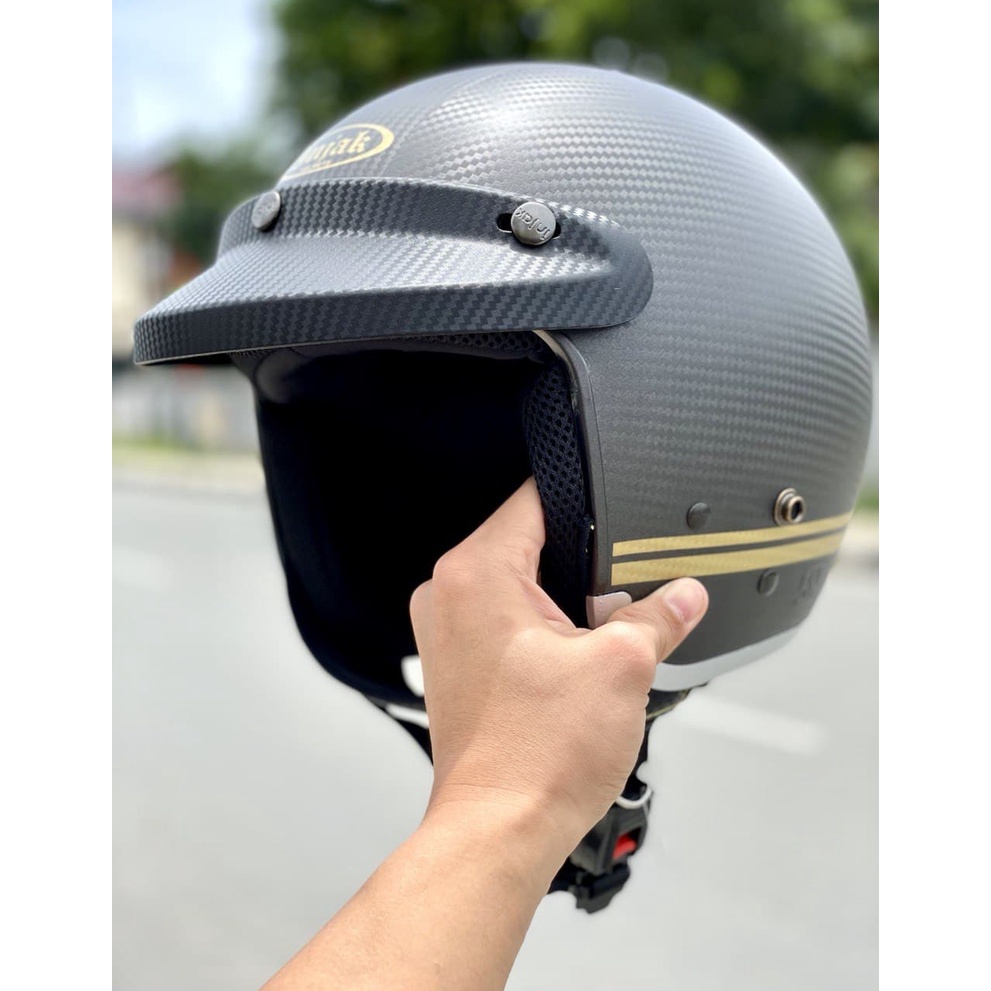 Helm Bogo Retro Dewasa Merk Injak Carbon Sni