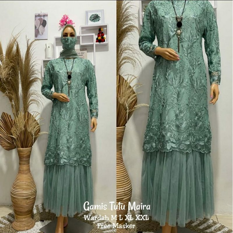 GAMIS TUTU MAIRA / GAMIS PESTA / GAMIS BRUKAT / KEBAYA MODERN / OUTFIT BAJU PESTA / SBN