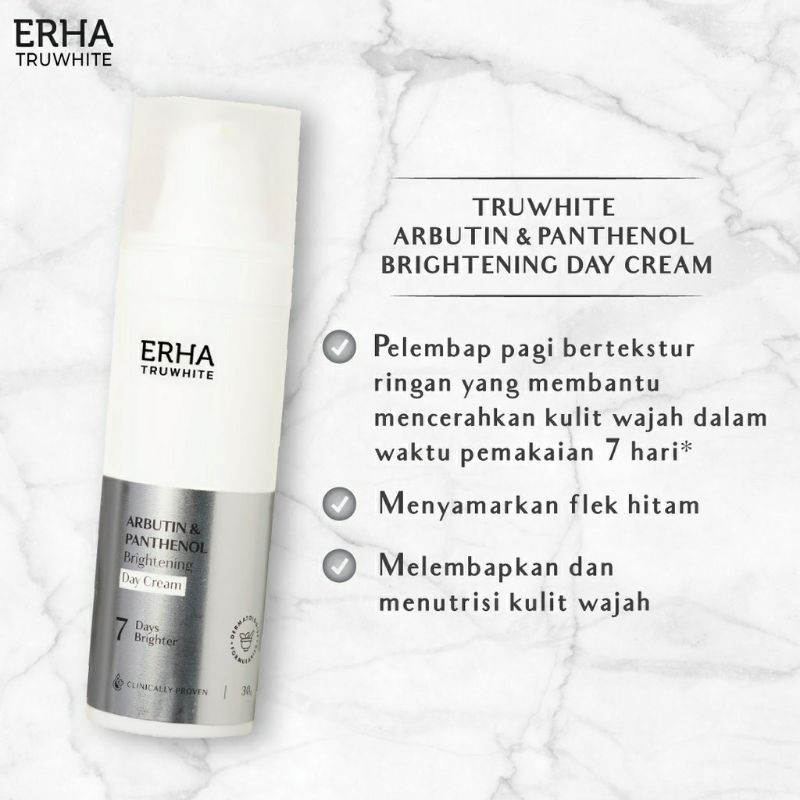 ERHA Truwhite Arbutin &amp;Penthanol Brightening Day cream 30gr