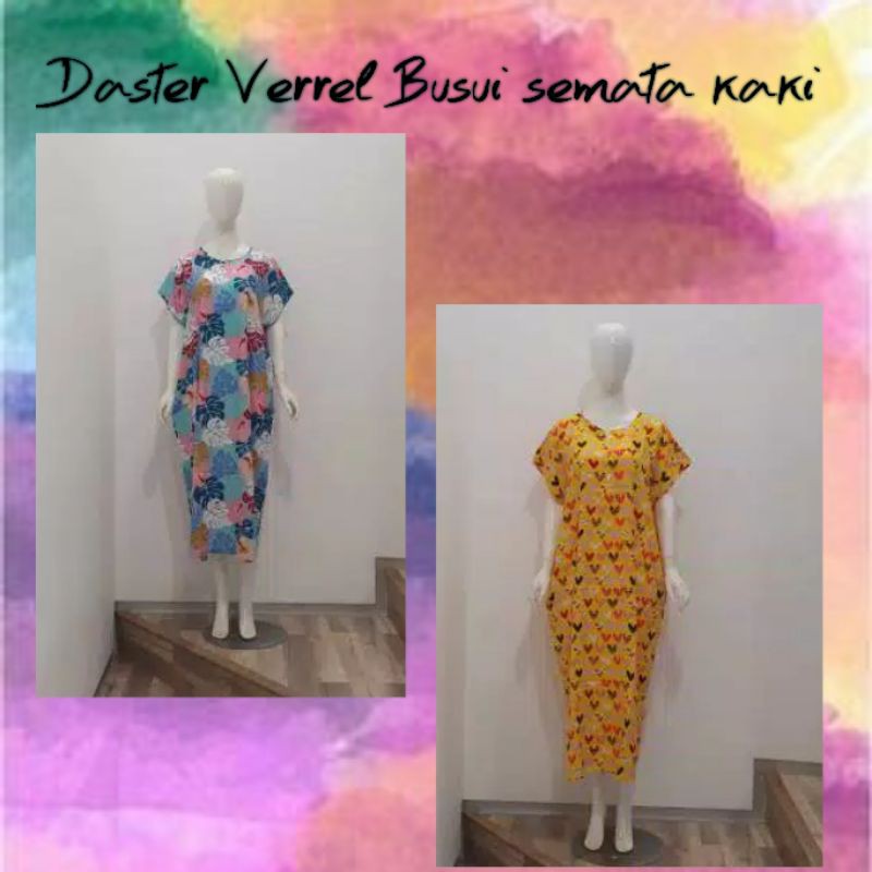 Daster Verrel busui semata kaki/ Daster panjang/ dress panjang