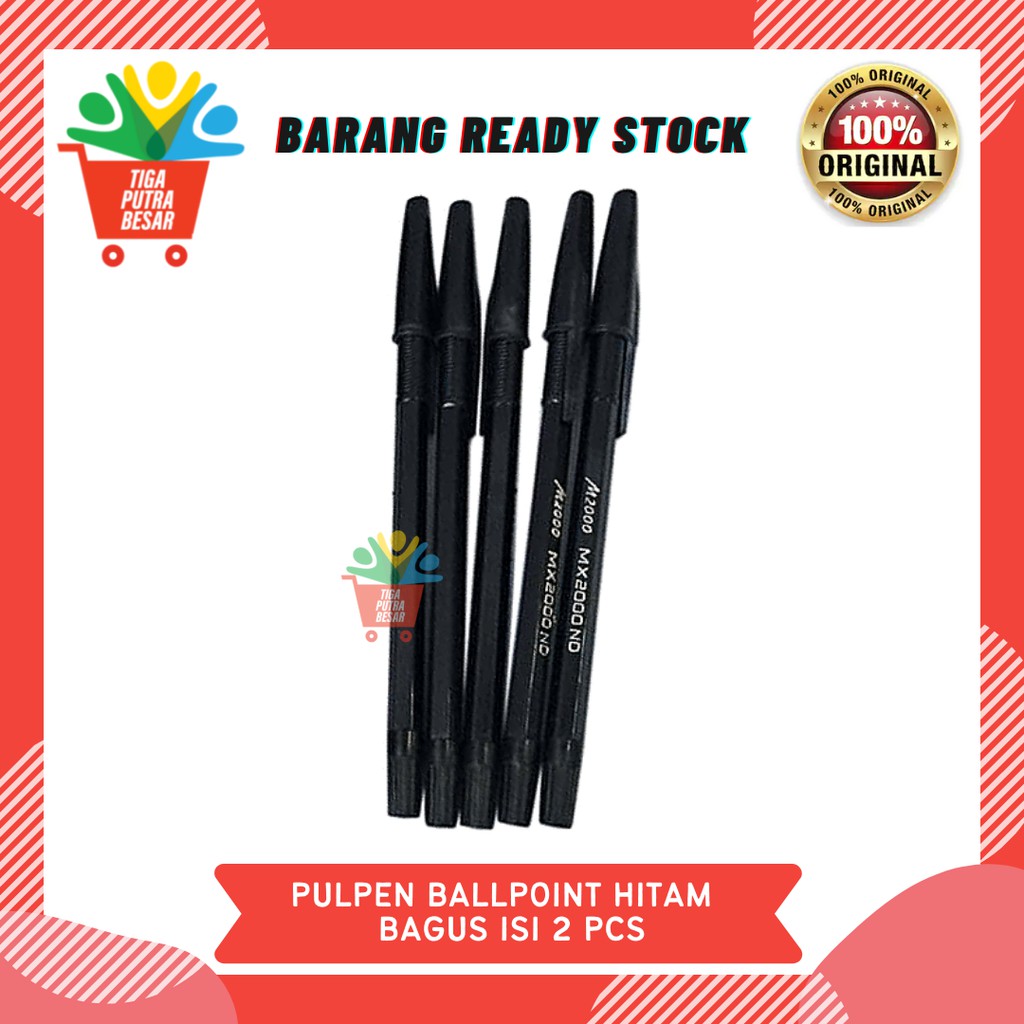 2 PCS PULPEN BALLPOINT / PULPEN WARNA HITAM