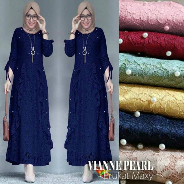 4 UKURAN L XL XXL 3XL MAXY VIANNE BRUKAT FURING MUTIARA JCHM