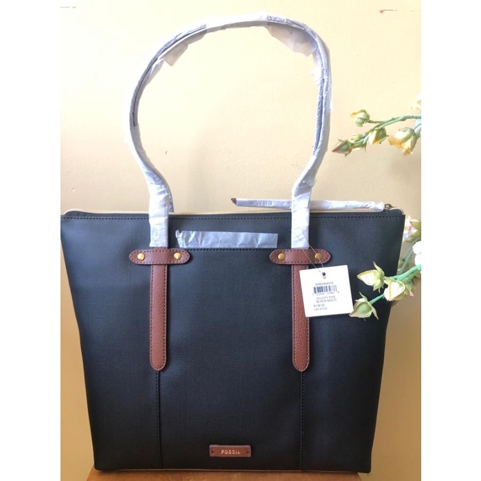 Tas Fossil Felicity Tote Black Multi On Sale