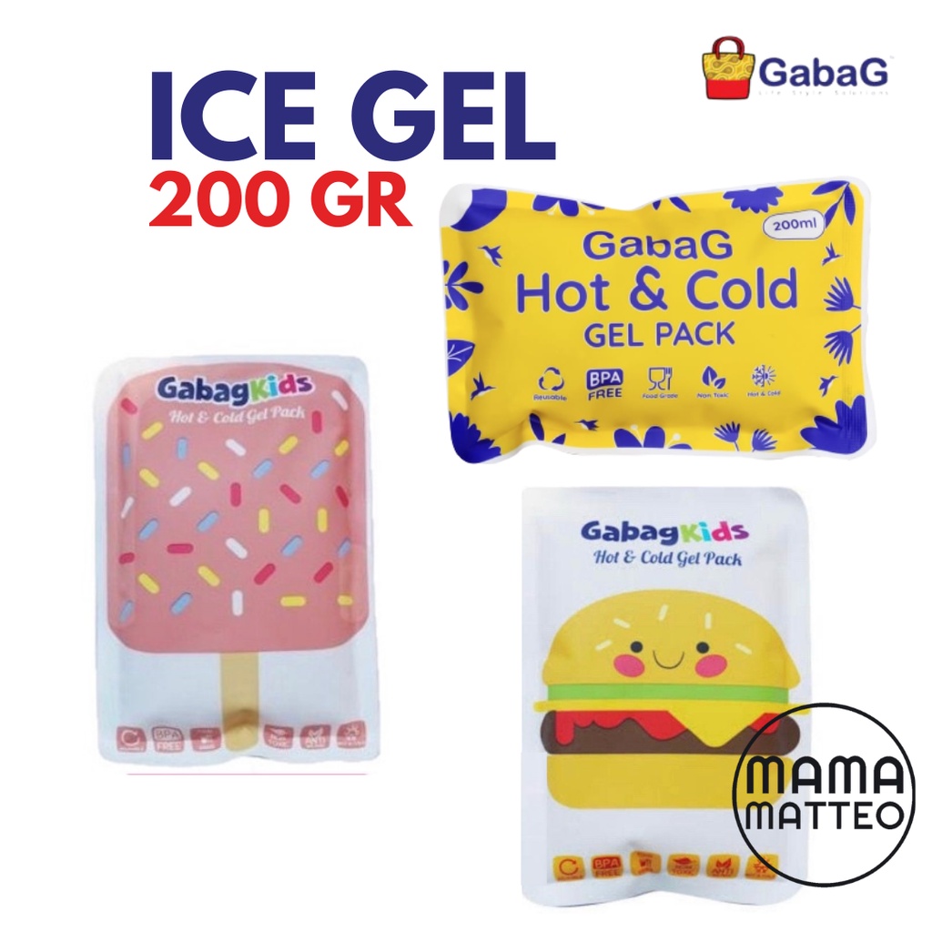 Gabag Kids Ice Gel 200 gram / 200gr / Ice Cream Burger Original Yellow size Kecil 200ml / BANDUNG